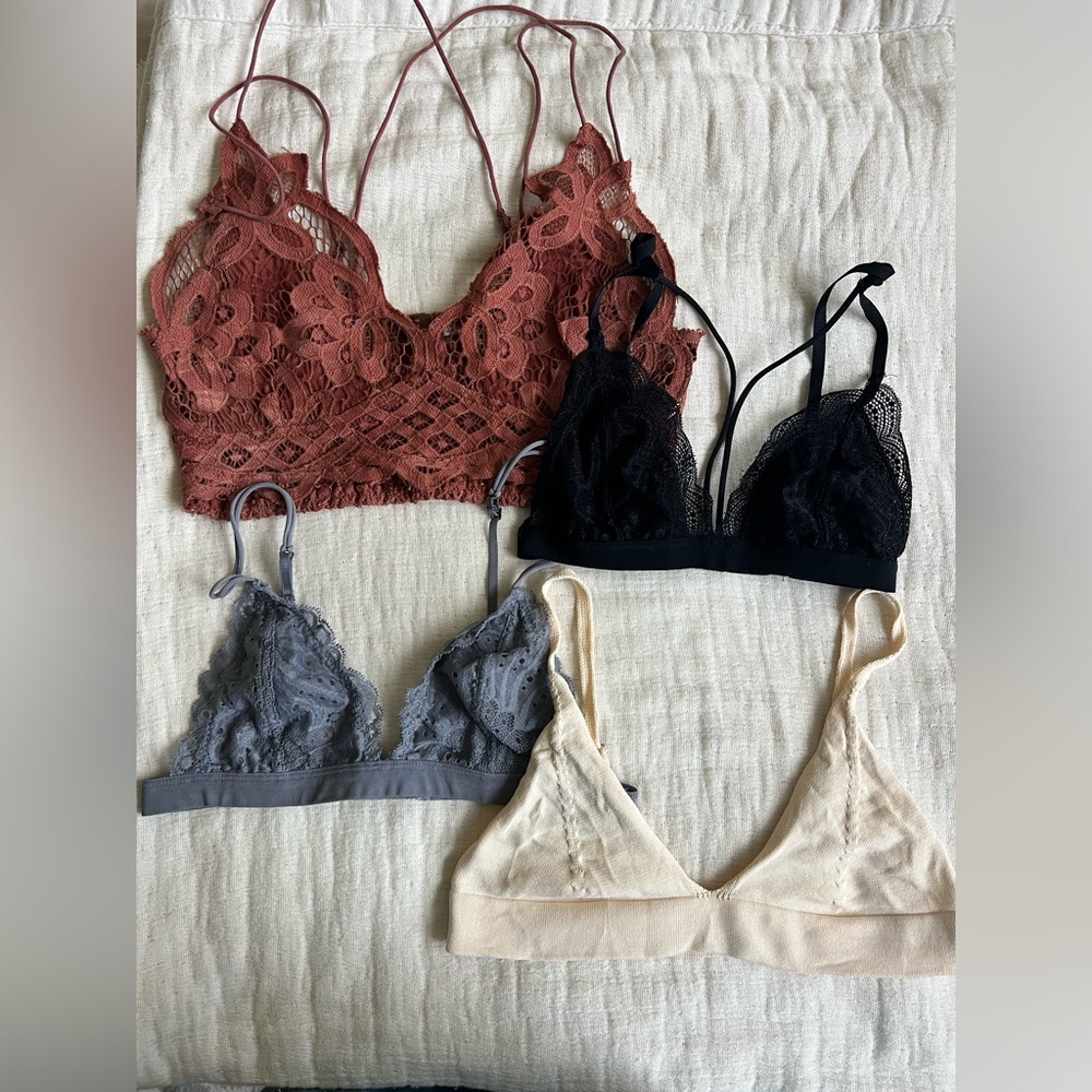 Bralette bundle: free people, Zara, urban outfitters, size xs/s
